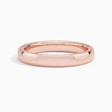 3mm Comfort Fit Wedding Ring in rose gold — top view
