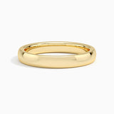 3mm Comfort Fit Wedding Ring in yellow gold — top view