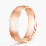 Matte Comfort Fit 6mm Wedding Ring in rose gold