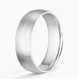 Matte Comfort Fit 6mm Wedding Ring in white gold