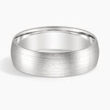 Matte Comfort Fit 6mm Wedding Ring in white gold — top view