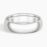 Comfort Fit 6mm Wedding Ring in white gold — top view