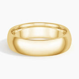 Comfort Fit 6mm Wedding Ring in yellow gold — top view