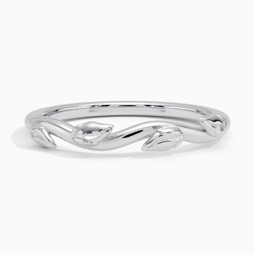 Winding Willow Ring in white gold — top view