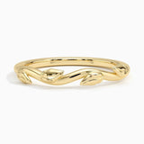 Winding Willow Ring in yellow gold — top view