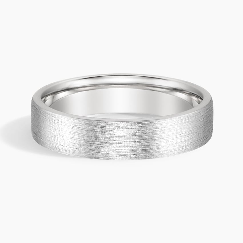 Mojave Matte 5mm Wedding Ring in white gold — top view