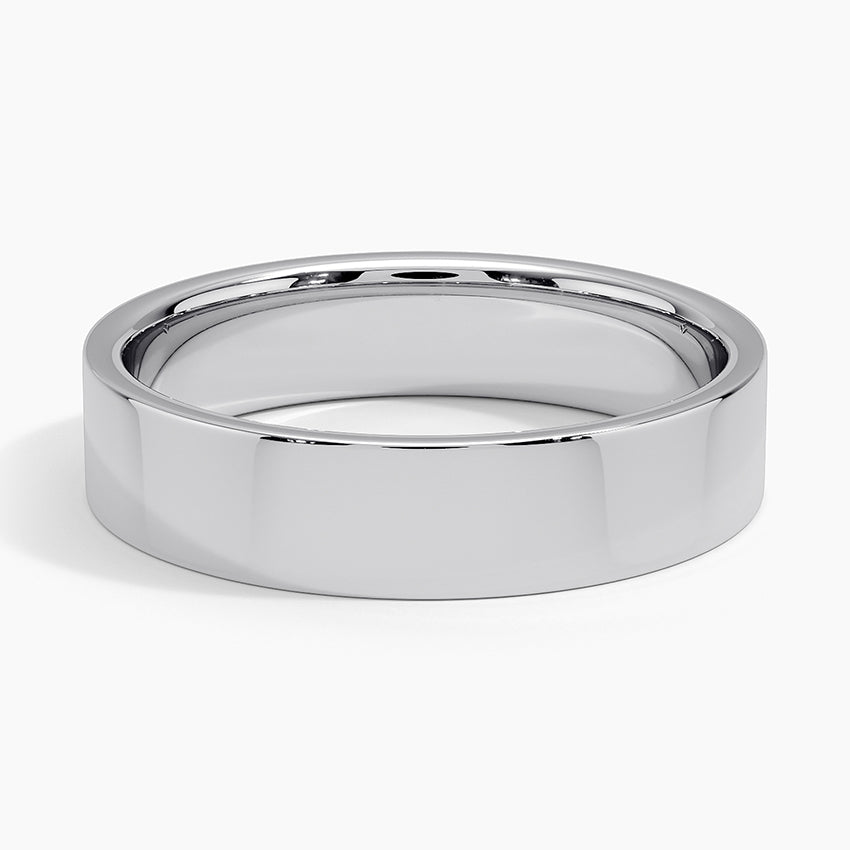 Mojave 5mm Wedding Ring in white gold — top view
