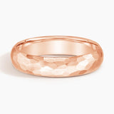 Canyon 5mm Wedding Ring in rose gold — top view