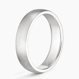 Matte Comfort Fit 5mm Wedding Ring in white gold