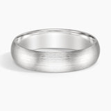 Matte Comfort Fit 5mm Wedding Ring in white gold — top view