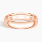 Comfort Fit 5mm Wedding Ring in rose gold — top view
