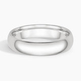 Comfort Fit 5mm Wedding Ring in white gold — top view