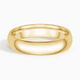 Comfort Fit 5mm Wedding Ring in yellow gold — top view