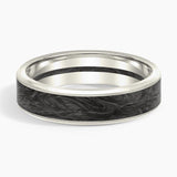 Blaze Black 6mm Wedding Ring in white gold — top view