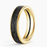 Blaze Black 6mm Wedding Ring in yellow gold