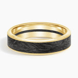 Blaze Black 6mm Wedding Ring in yellow gold — top view