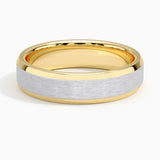 Emery 5.5mm Wedding Ring in yellow gold — top view