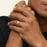 Beveled Edge Matte 5.5mm Wedding Ring in white gold
