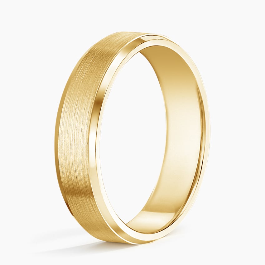 Beveled Edge Matte 5.5mm Wedding Ring
