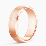Beveled Edge Matte 6.5mm Wedding Ring in rose gold