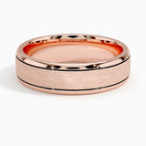 Everett 6mm Wedding Ring in rose gold — top view