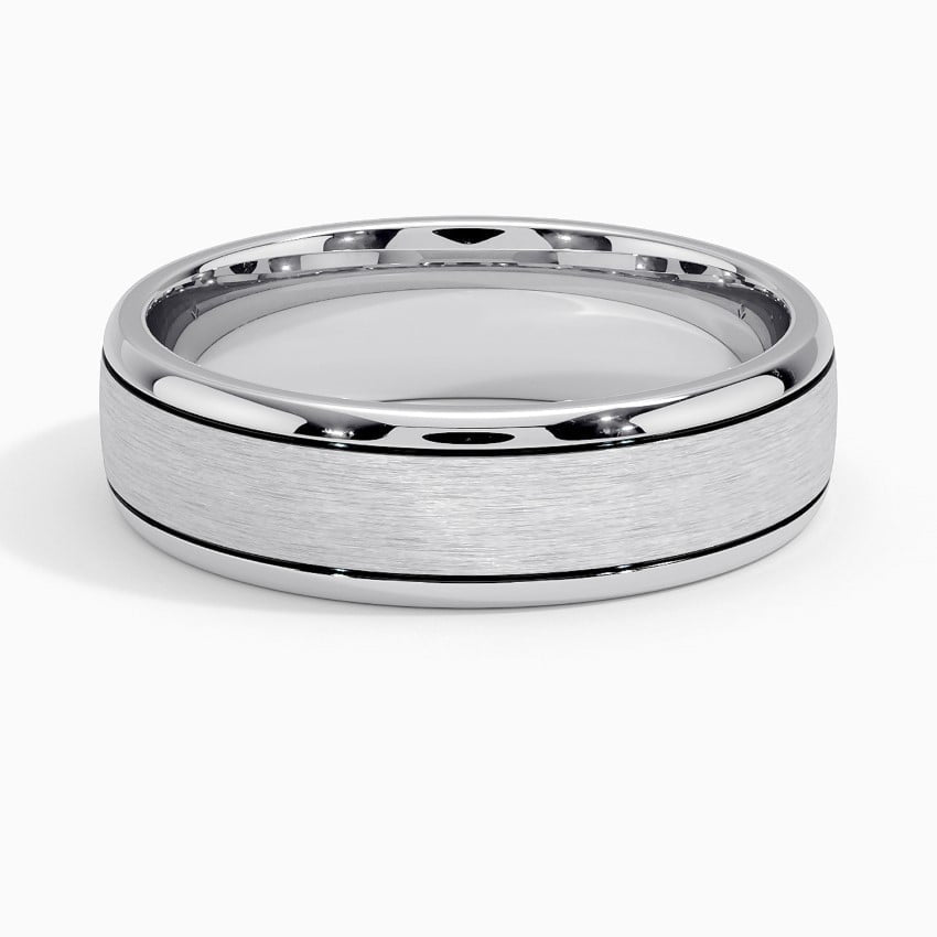 Everett 6mm Wedding Ring in white gold — top view