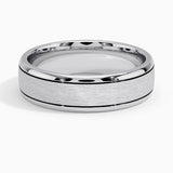 Everett 6mm Wedding Ring in white gold — top view
