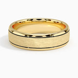 Everett 6mm Wedding Ring in yellow gold — top view