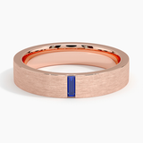 Apollo Sapphire 4.5mm Wedding Ring in rose gold — top view