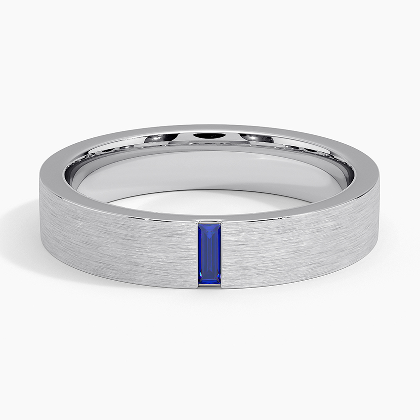 Apollo Sapphire 4.5mm Wedding Ring in white gold — top view