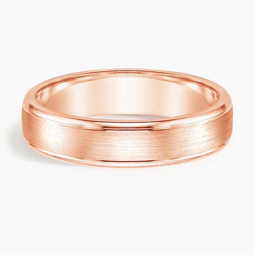 Beveled Edge Matte with Grooves 5mm Wedding Ring
