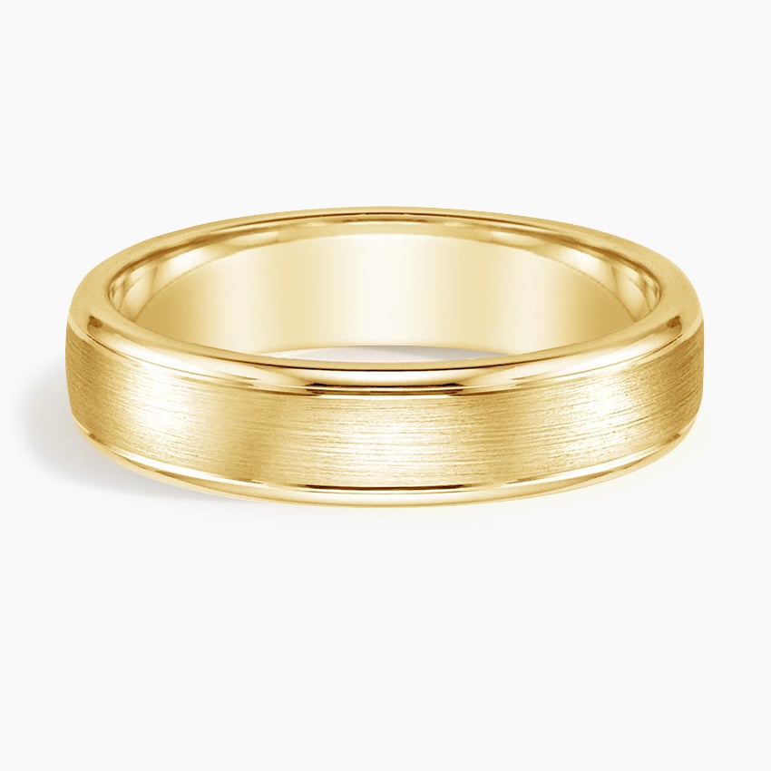 Beveled Edge Matte with Grooves 5mm Wedding Ring