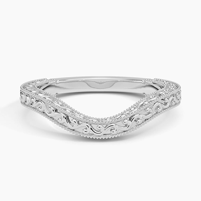 Hudson Contour Ring in white gold — top view