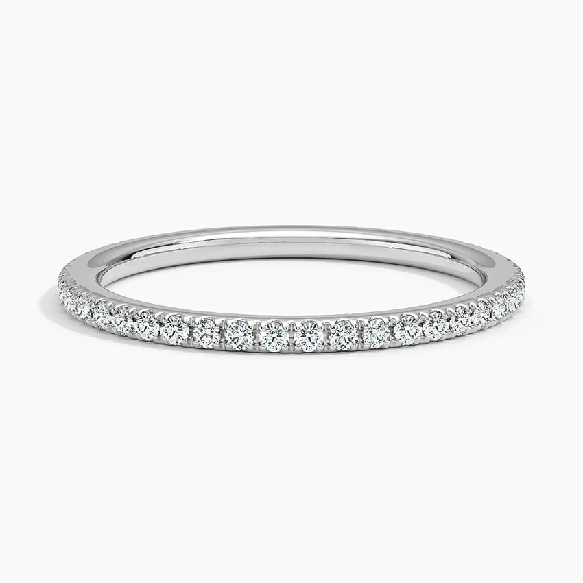Ballad Three-Quarter Coverage Lab Diamond Ring (1/4 ct. tw.) in white gold — top view