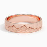 Everest 5mm Wedding Ring in rose gold — top view