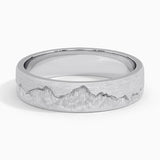 Everest 5mm Wedding Ring in white gold — top view