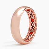 Hidden Celtic Knot 6mm Wedding Ring in rose gold — side view