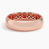 Hidden Celtic Knot 6mm Wedding Ring in rose gold — top view