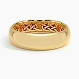 Hidden Celtic Knot 6mm Wedding Ring in yellow gold — top view