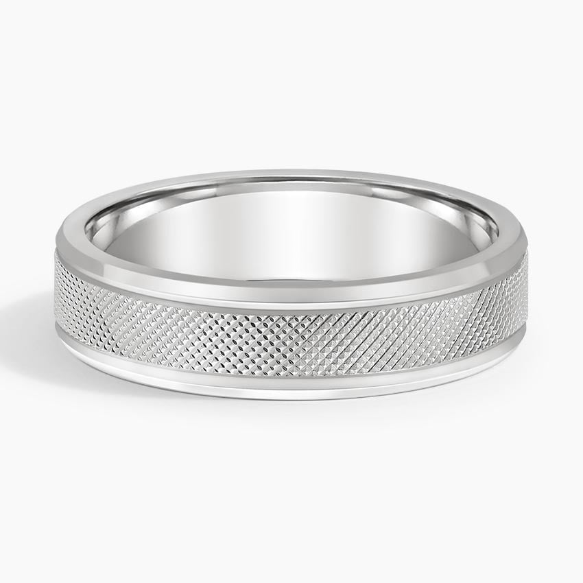 Maverick 5.5mm Wedding Ring in white gold — top view