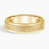 Maverick 5.5mm Wedding Ring in yellow gold — top view