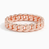 Blake Chain Ring in rose gold — top view