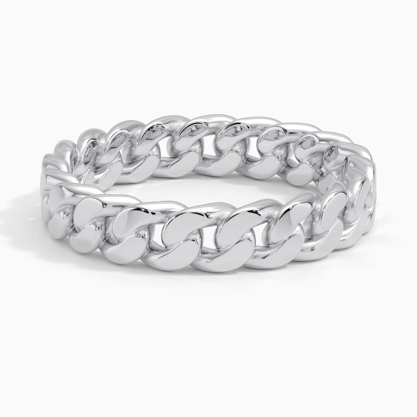 Blake Chain Ring in white gold — top view