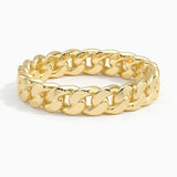 Blake Chain Ring in yellow gold — top view