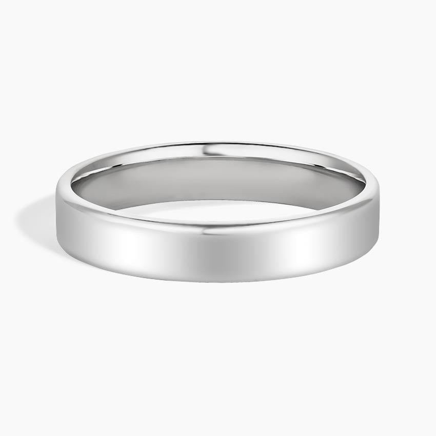 Mojave Slim Profile 4mm Wedding Ring in white gold — top view