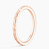 Matte Hammered Petite Comfort Fit Wedding Ring in rose gold