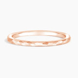 Matte Hammered Petite Comfort Fit Wedding Ring in rose gold — top view