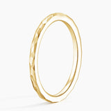 Matte Hammered Petite Comfort Fit Wedding Ring in yellow gold