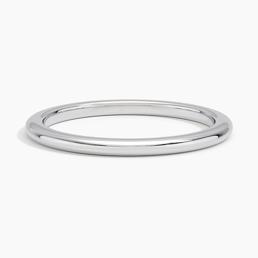 1.5mm Comfort Fit Wedding Ring in white gold — top view