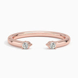 Wren Diamond Open Ring in rose gold — top view
